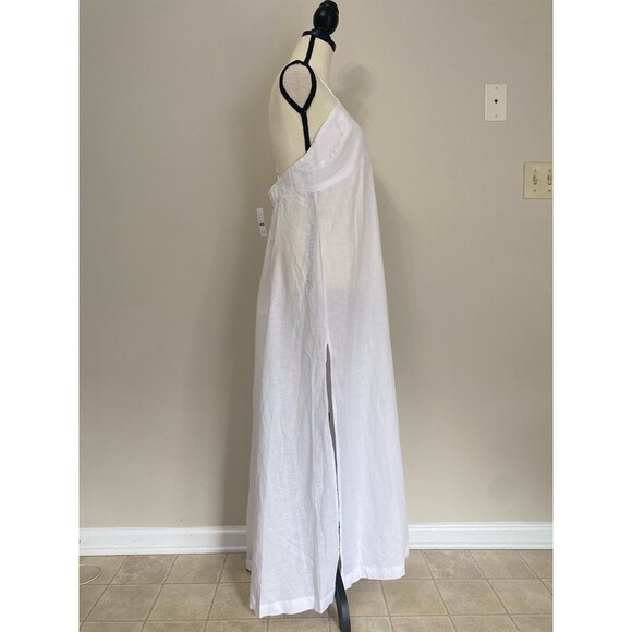 J Crew Cross Back Linen Cotton Beach Slip Maxi White Dress NWT Size S Small - Picture 4 of 7